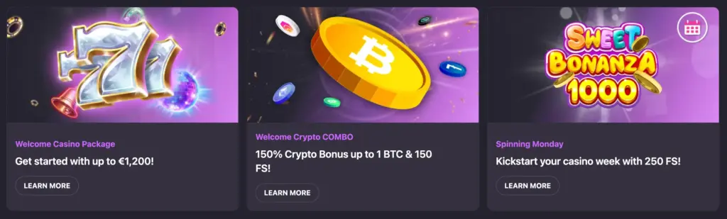 Some of the casino bonuses available at HotLoot Casino are being displayed on their website.