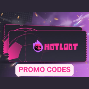 The Pink HotLoot Casino logo with a subtext saying “Promo Codes”.
